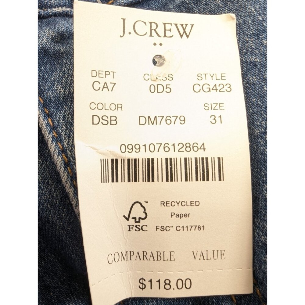 J Crew Womens 31 Wide Leg Full Length Jeans Blue All Day Stretch Denim NWT - Picture 5 of 9